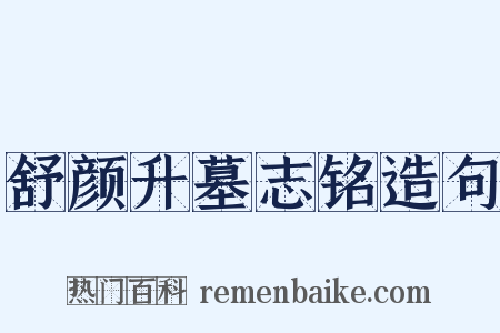 舒颜升墓志铭造句是什么意思的图片